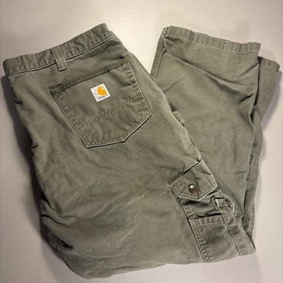 Carhartt Mens Relaxed Fit Utility Work Pants Olive Green B342-MOS 40x30 - Picture 1 of 13